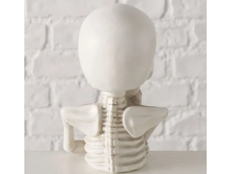 Boltze Aufsteller Skull 17 cm, Weiss
