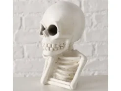 Boltze Aufsteller Skull 17 cm, Weiss