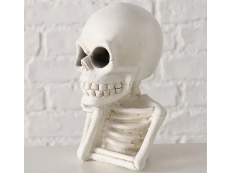 Boltze Aufsteller Skull 17 cm, Weiss