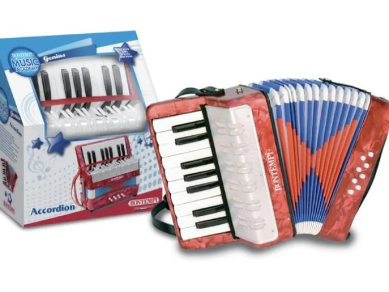 Bontempi Musikinstrument Akkordeon 17 Tasten (C-E) und Halbtöne