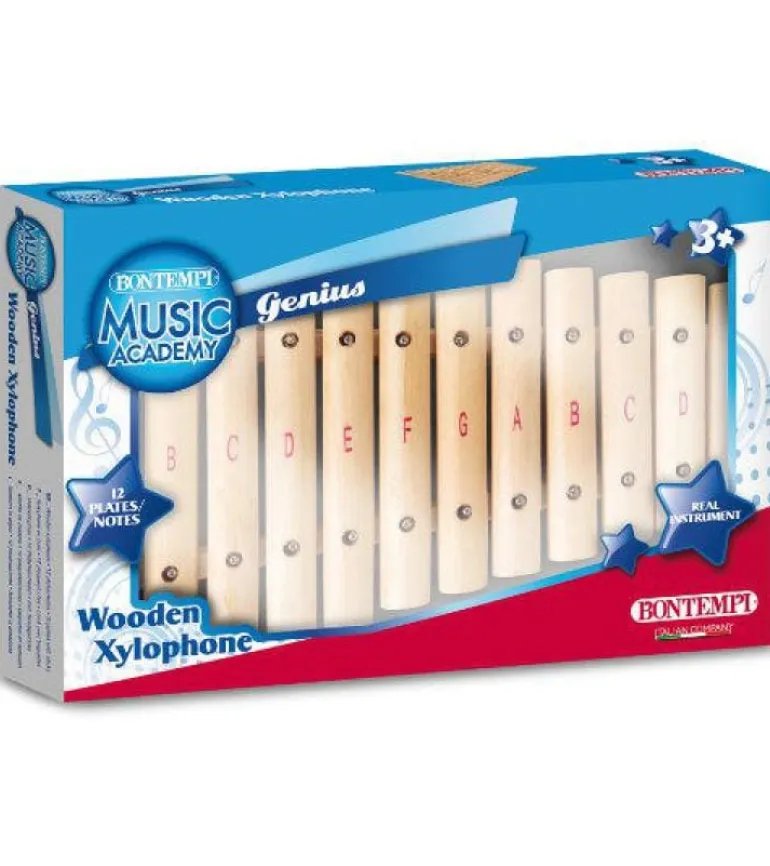 Bontempi Musikinstrument Xylophon mit 12 Holzplättchen