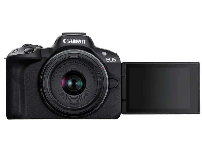 Canon Fotokamera EOS R50 + RF-S 18-45 + RF 75-300 Schwarz