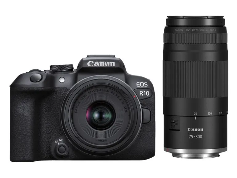 Canon Fotokamera EOS R10 RF-S 18-45 und RF 75-300 Kit