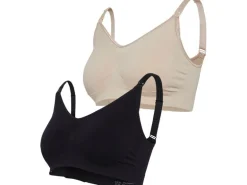 Carriwell Still-BH Seamless Original 2er Schwarz Beige L
