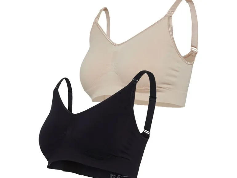 Carriwell Still-BH Seamless Original 2er Schwarz Beige L