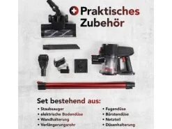 CLEANmaxx Akku-Hand- und Stielsauger Rot/Schwarz