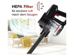 CLEANmaxx Akku-Hand- und Stielsauger Rot/Schwarz