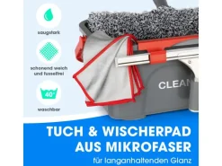 CLEANmaxx Fensterwischer 7-teilig, Grau/Rot