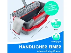 CLEANmaxx Fensterwischer 7-teilig, Grau/Rot