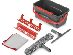 CLEANmaxx Fensterwischer 7-teilig, Grau/Rot