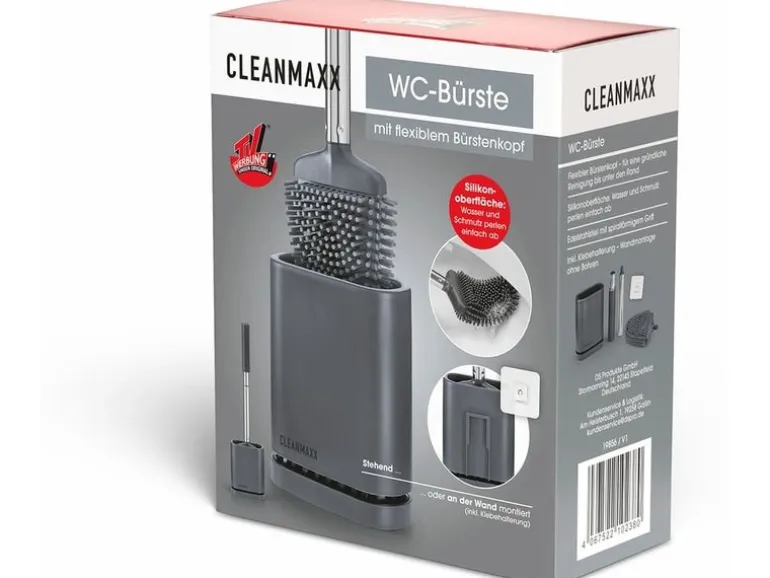 CLEANmaxx Toilettenbürste mit Wandhalterung Grau