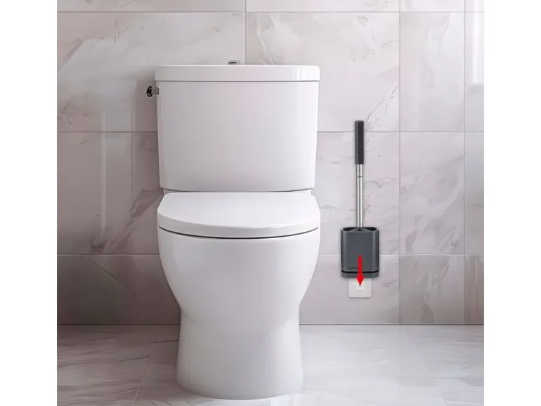 CLEANmaxx Toilettenbürste mit Wandhalterung Grau