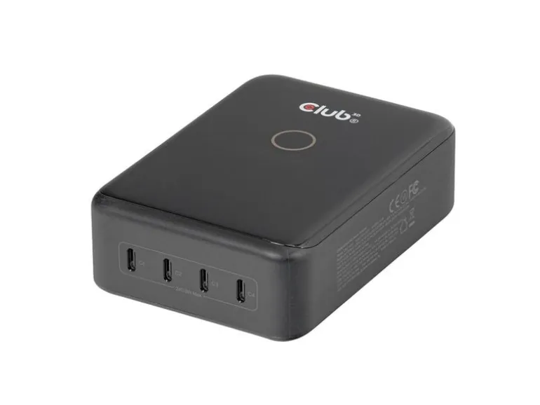 Club 3D CAC-1933 USB-C 240 W GaN 4-Port Universal Schwarz