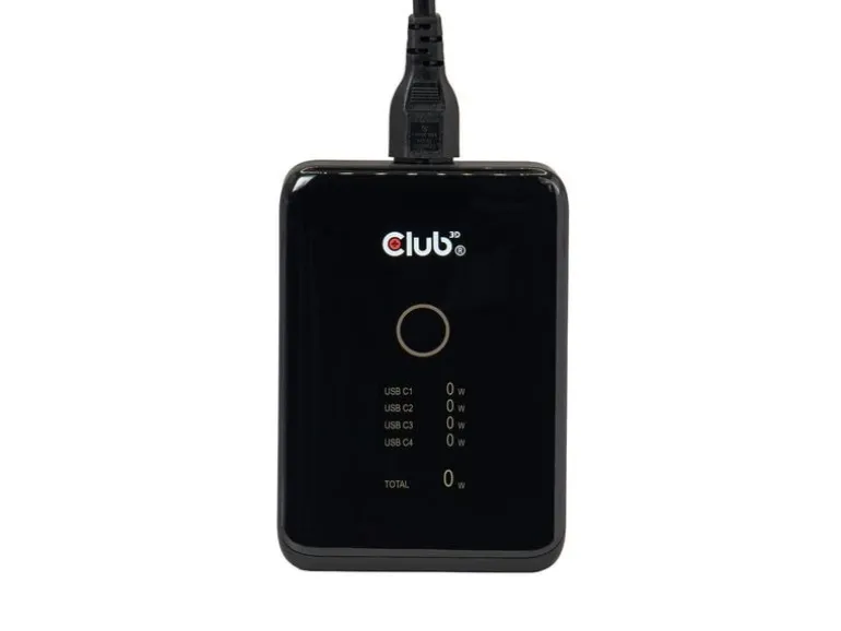 Club 3D CAC-1933 USB-C 240 W GaN 4-Port Universal Schwarz