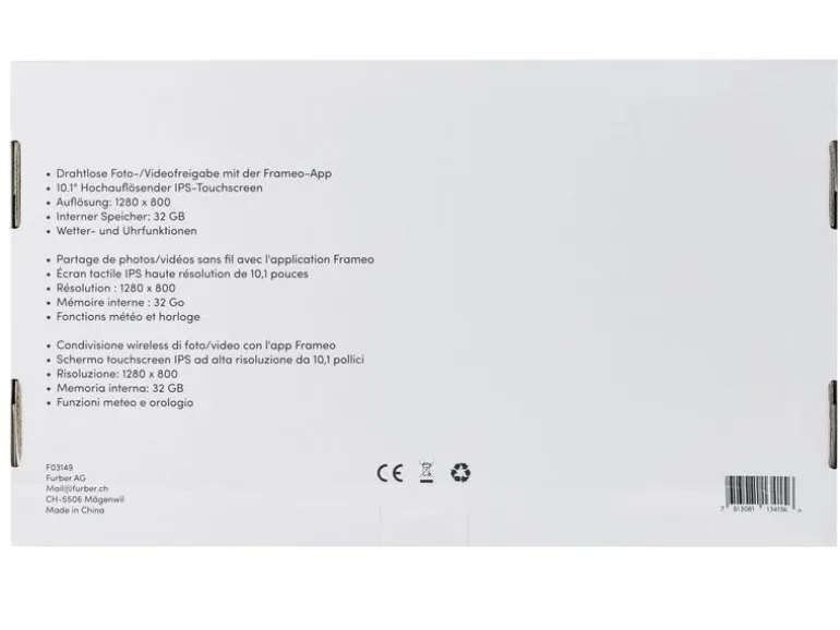 COCON Digitaler Bilderrahmen Momento 10.1", Weiss