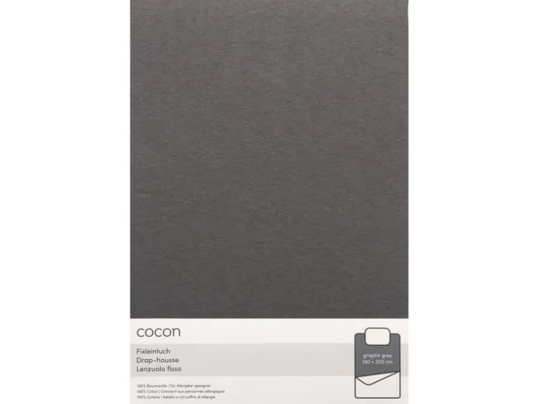 COCON Fixleintuch Jersey 140-160 x 200 cm, Graphit