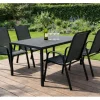 COCON Gartenmöbel‑Set Mila, 5‑teilig, Schwarz/Grau