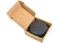 COCON Kerzenuntersetzer Ø 10 cm, Schiefer, Schwarz, 4 Stück