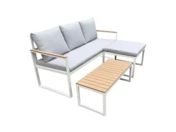 COCON Loungeset Melide, Beige/Grau/Weiss,  3 Sitzplätze