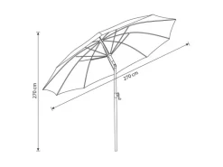 COCON Sonnenschirm TR-004, Ø 270 cm, Push-up, Nature