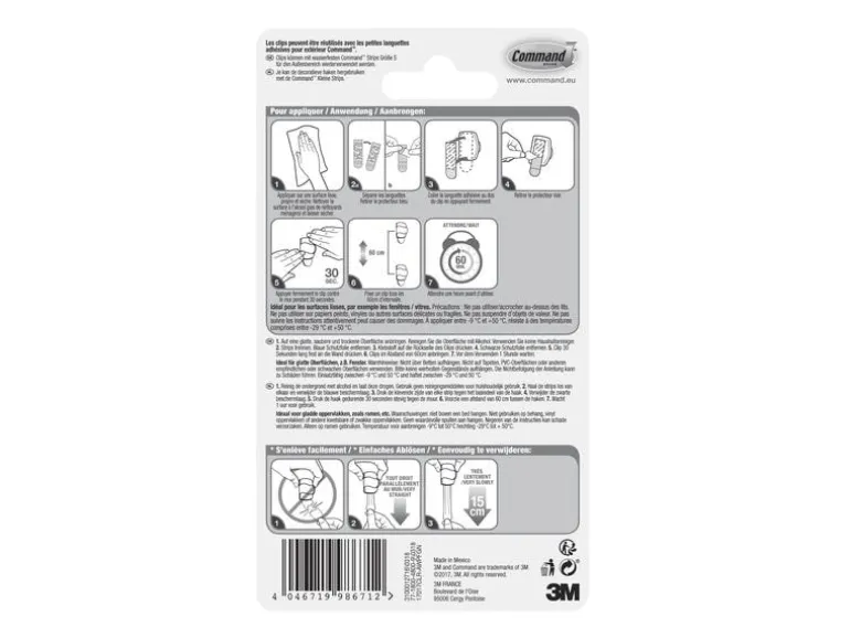 Command Haken Command Outdoor Transparent, 8 Haken