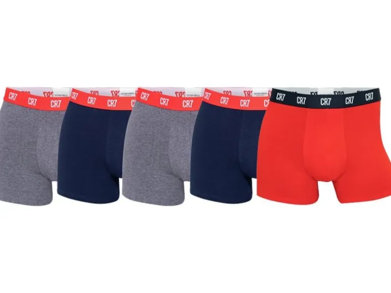 CR7 CR7, 5er-Pack Grau/Rot/Navy, XL