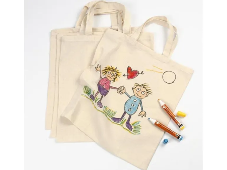 Creativ Company Stofftasche 38 x 42 cm 5 Stück, Beige