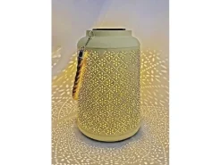 Dameco LED Solar Laterne in Gelb aus Metall D15.5 cm H25.5 cm