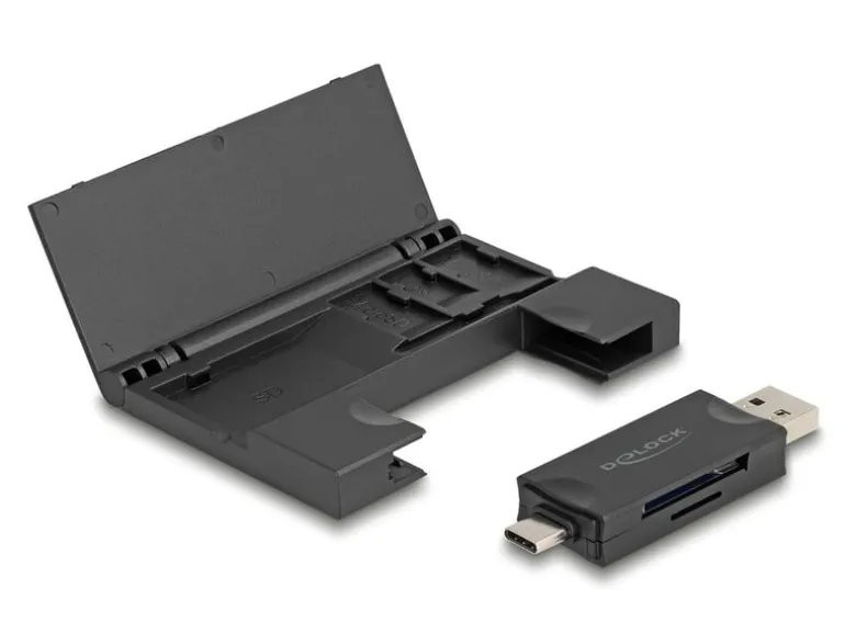 Delock Card Reader Extern USB-C / A 5 Gbps für SD und Micro SD