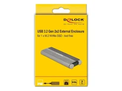 Delock Externes Gehäuse M.2 NVME zu USB USB3.2 Gen2 Typ-C 20Gbps