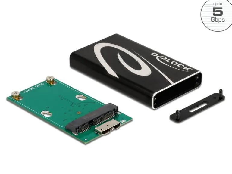 Delock Externes Gehäuse SuperSpeed USB für mSATA