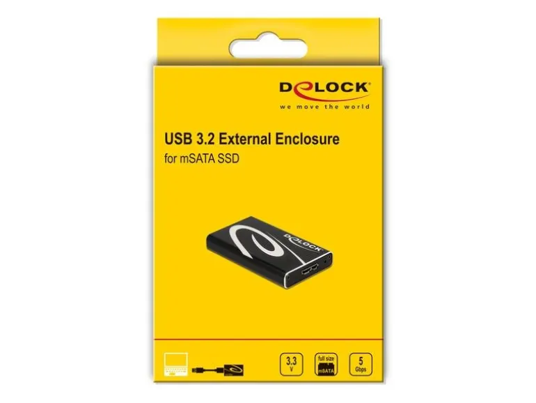 Delock Externes Gehäuse SuperSpeed USB für mSATA