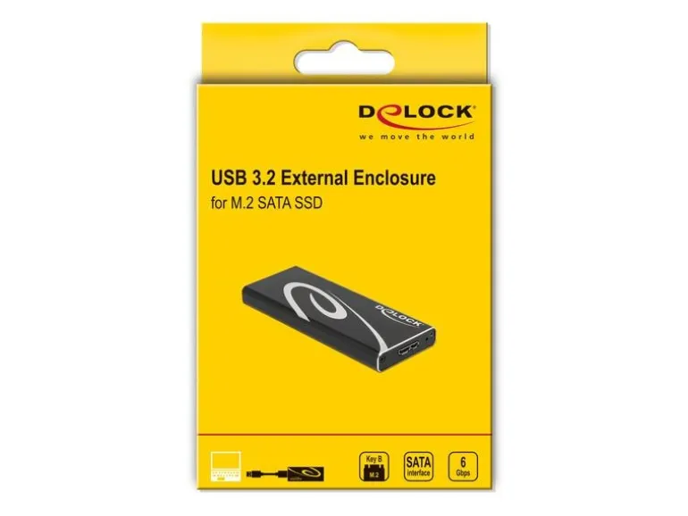 Delock Externes Gehäuse SuperSpeed USB 3.2 Gen 2 - SATA SSD M.2