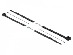 Delock Kabelbinder Schwarz 300 mm x 4.8 mm, 100 Stück