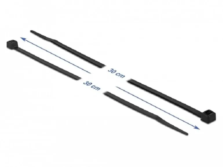 Delock Kabelbinder Schwarz 300 mm x 4.8 mm, 100 Stück