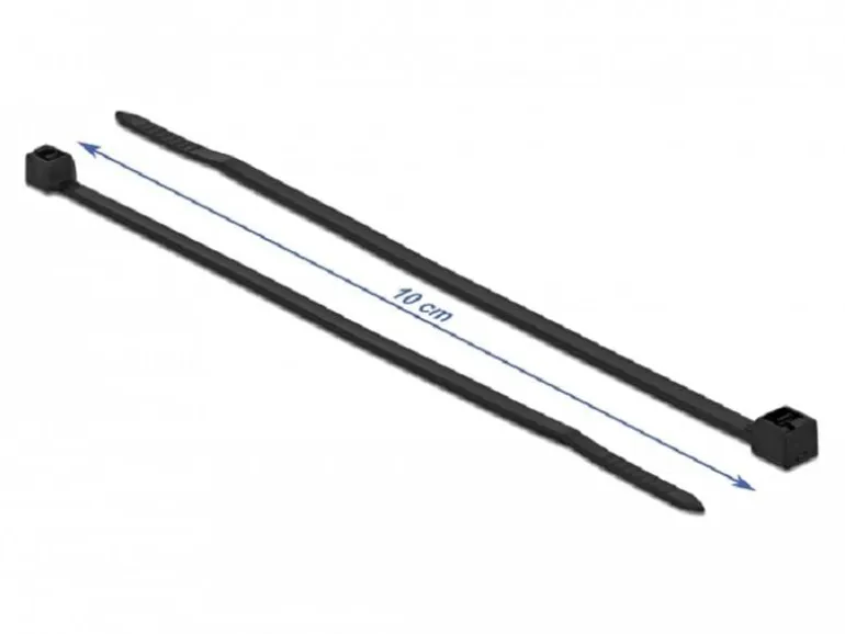 Delock Kabelbinder Schwarz 100 mm x 2.5 mm, 100 Stück