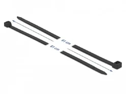 Delock Kabelbinder Schwarz 610 mm x 9 mm, 10 Stück