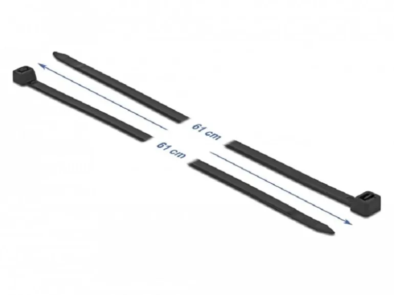 Delock Kabelbinder Schwarz 610 mm x 9 mm, 10 Stück