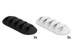 Delock Kabelhalter 66mm, für 5 Kabel, selbstklebend 6 Stück