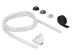 Delock Kabelschlauch Kabelmanagement Set Schwarz Grau Weiss