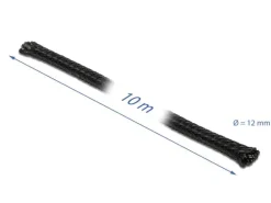 Delock Kabelschlauch 10mx12mm, dehnbar Schwarz