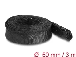 Delock Kabelschlauch 3 m x 50 mm, mit Reissverschluss, Schwarz