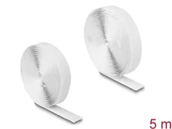 Delock Klettband 10 m x 20 mm mit Haft- und Flauschband, Weiss