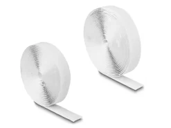Delock Klettband 10 m x 20 mm mit Haft- und Flauschband, Weiss