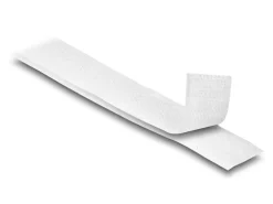 Delock Klettband 5 m x 20 mm mit Haft- und Flauschband Weiss