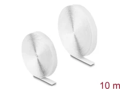 Delock Klettband 5 m x 20 mm mit Haft- und Flauschband, Weiss