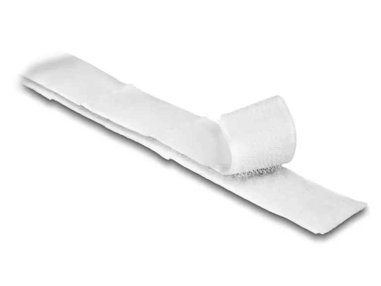 Delock Klettband 5 m x 20 mm mit Haft- und Flauschband, Weiss