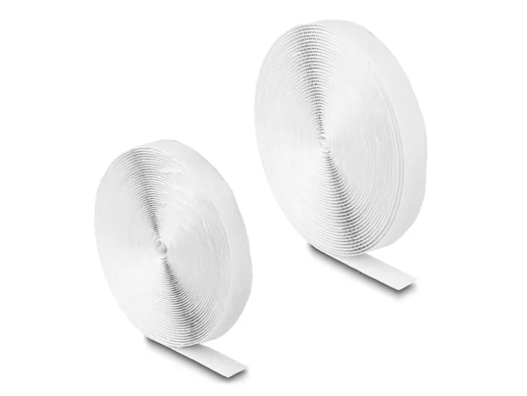 Delock Klettband 5 m x 20 mm mit Haft- und Flauschband, Weiss