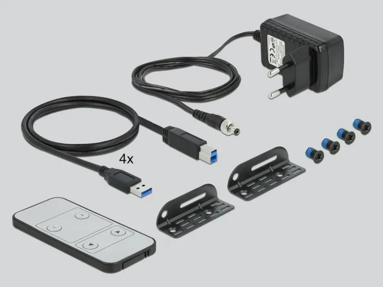 Delock KVM Switch 4 Port HDMI mit USB 3.0 und Audio 4k 60Hz