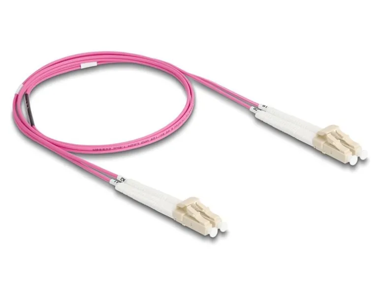 Delock LWL-Patchkabel Multimode LC – LC, OM4, Duplex, 1 m